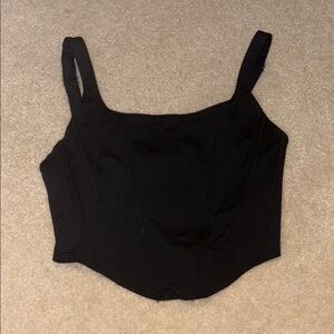 ReoRia Black Sleeveless Bustier Tank Top